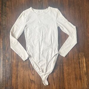 Old Navy Cream Long Sleeve Bodysuit
